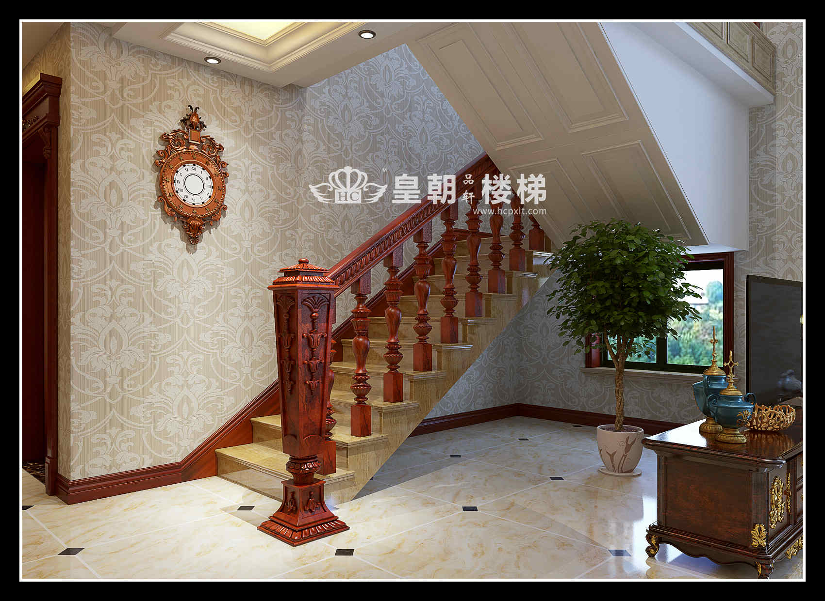 中式常规楼梯扶手